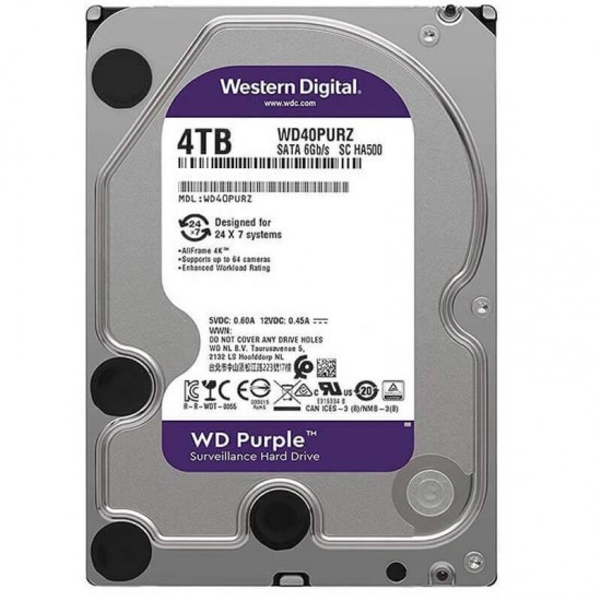 Wd 4TB Purple Sata 3.0 3.5" 5900rpm Güvenlik Diski